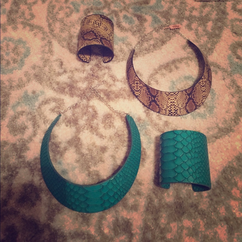 NWOT Big Necklace and Matching Cuff Bracelet